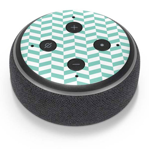 Blue White Chevron Amazon Echo Dot Skin