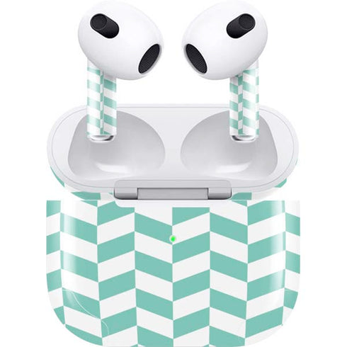 Blue White Chevron Apple AirPods (3rd Gen 2021) Skin