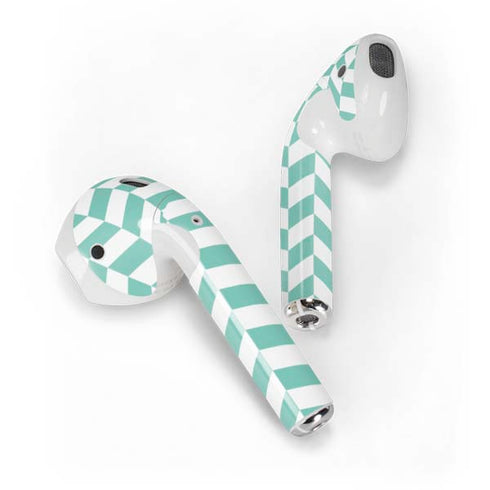 Blue White Chevron Apple AirPods Skin