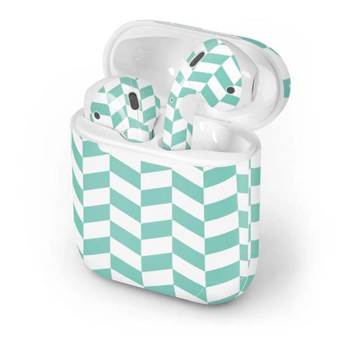 Blue White Chevron Apple AirPods Skin