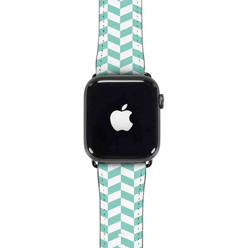 Blue White Chevron Apple Watch Band 38-40mm