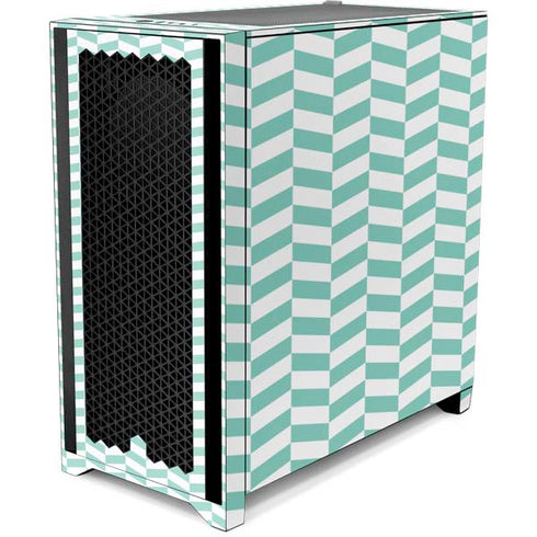 Blue White Chevron Corsair 4000D Tempered Glass Mid-Tower ATX Case Skin