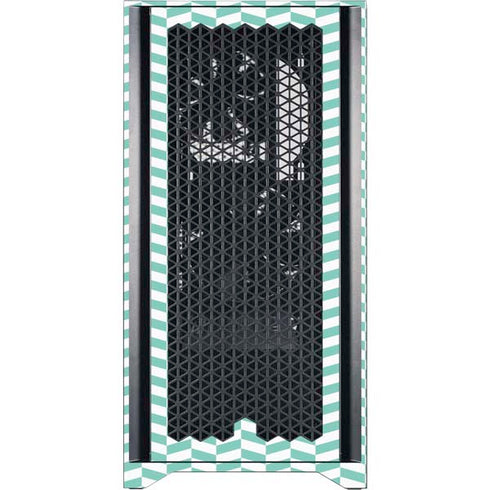 Blue White Chevron Corsair 4000D Tempered Glass Mid-Tower ATX Case Skin