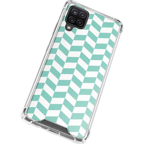 Blue White Chevron Galaxy A12 Clear Case
