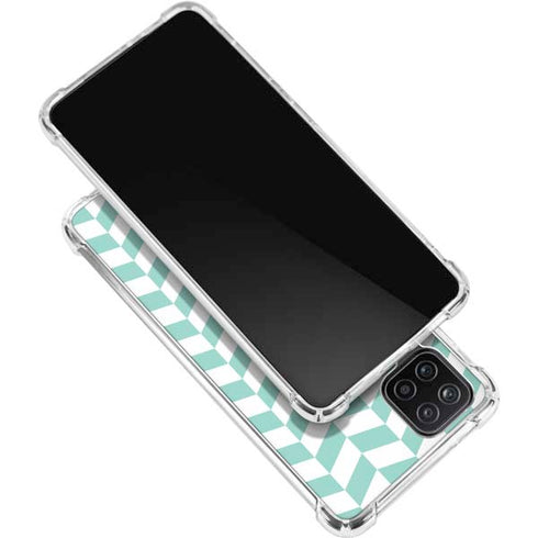 Blue White Chevron Galaxy A12 Clear Case