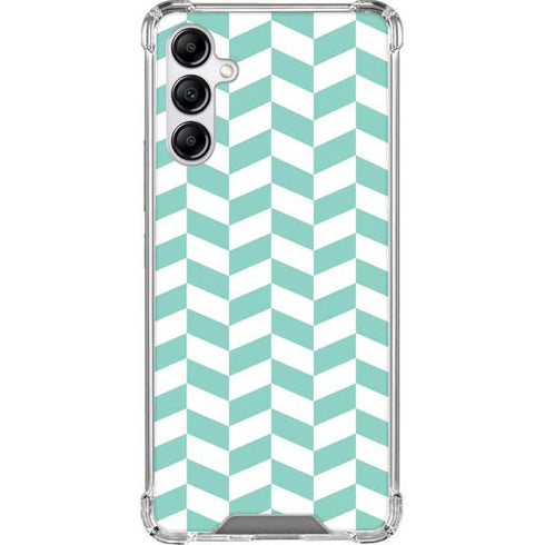 Blue White Chevron Galaxy A14 5G Clear Case