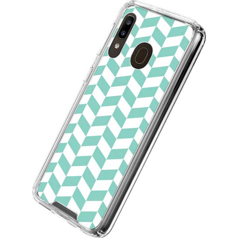 Blue White Chevron Galaxy A30 Clear Case