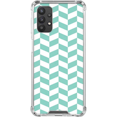 Blue White Chevron Galaxy A32 5G Clear Case