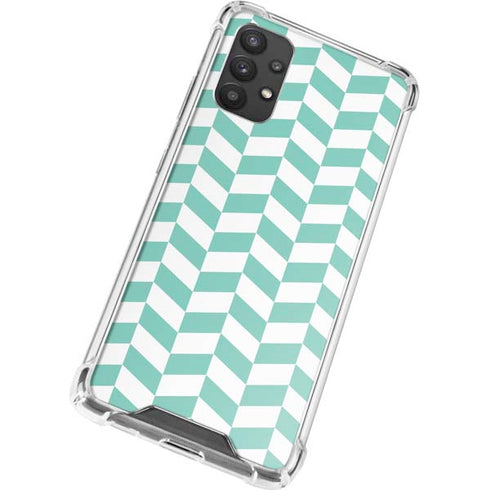 Blue White Chevron Galaxy A32 5G Clear Case