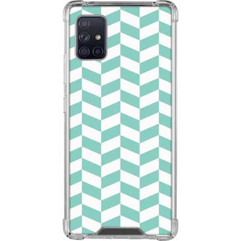 Blue White Chevron Galaxy A51 5G Clear Case
