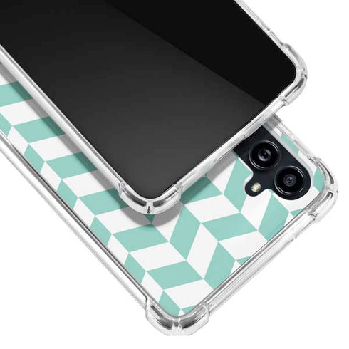 Blue White Chevron Galaxy A54 5G Clear Case