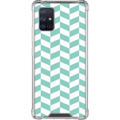 Blue White Chevron Galaxy A71 5G Clear Case