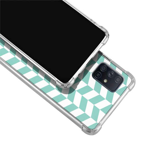 Blue White Chevron Galaxy A71 5G Clear Case