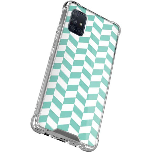 Blue White Chevron Galaxy A71 5G Clear Case
