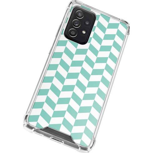 Blue White Chevron Galaxy A72 5G Clear Case
