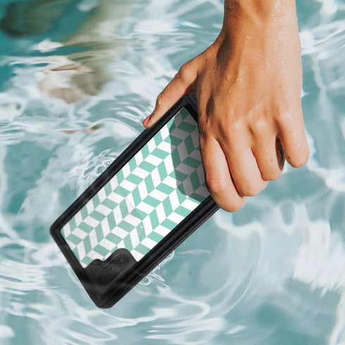 Blue White Chevron Galaxy Note 10 Waterproof Case