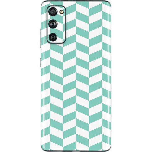 Blue White Chevron Galaxy S20 Fan Edition Skin
