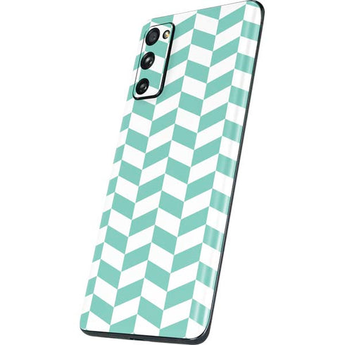 Blue White Chevron Galaxy S20 Fan Edition Skin