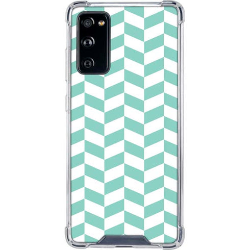 Blue White Chevron Galaxy S20 FE Clear Case