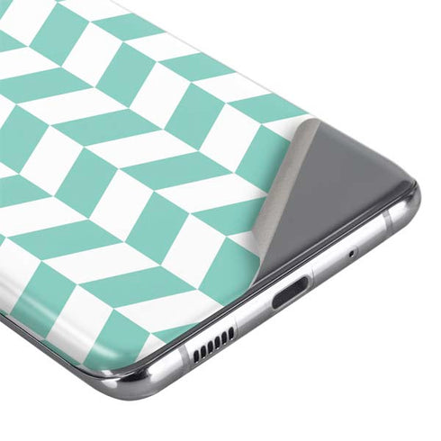 Blue White Chevron Galaxy S20 Plus Skin