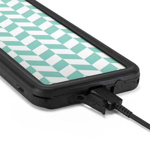 Blue White Chevron Galaxy S20 Plus Waterproof Case