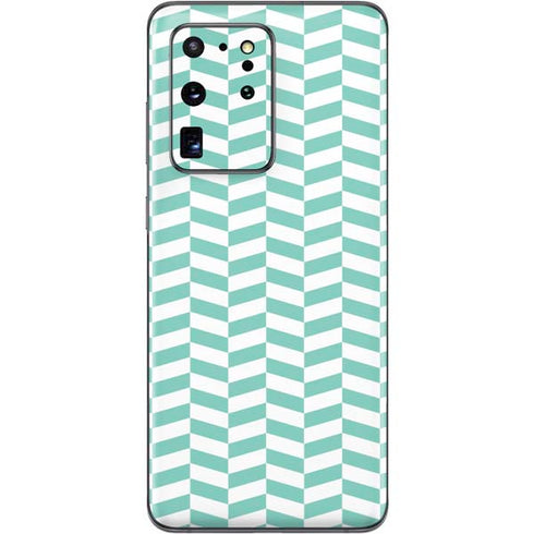 Blue White Chevron Galaxy S20 Ultra 5G Skin