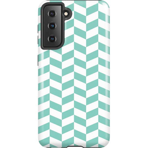 Blue White Chevron Galaxy S21 5G Pro Case