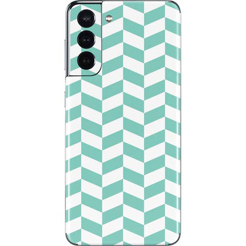 Blue White Chevron Galaxy S21 5G Skin
