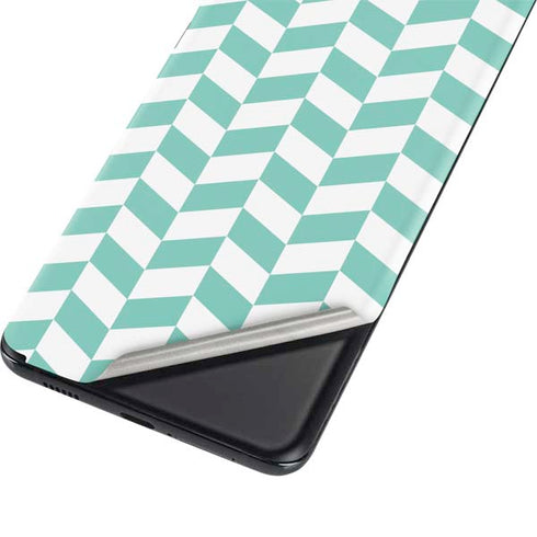Blue White Chevron Galaxy S21 5G Skin