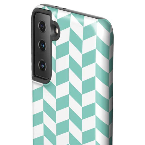 Blue White Chevron Galaxy S21 Plus 5G Pro Case