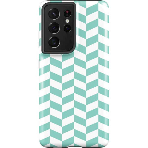Blue White Chevron Galaxy S21 Ultra 5G Pro Case