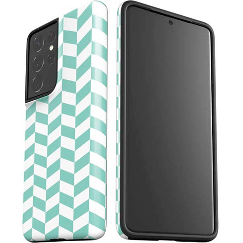Blue White Chevron Galaxy S21 Ultra 5G Pro Case