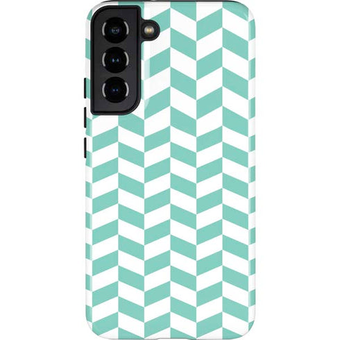 Blue White Chevron Galaxy S22 Plus Pro Case