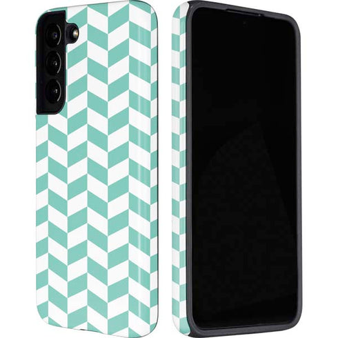 Blue White Chevron Galaxy S22 Plus Pro Case