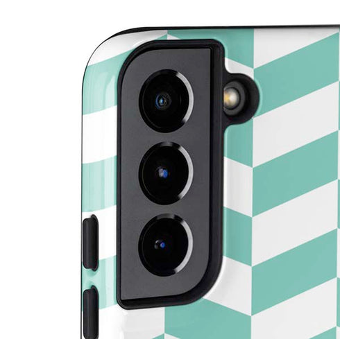 Blue White Chevron Galaxy S22 Pro Case