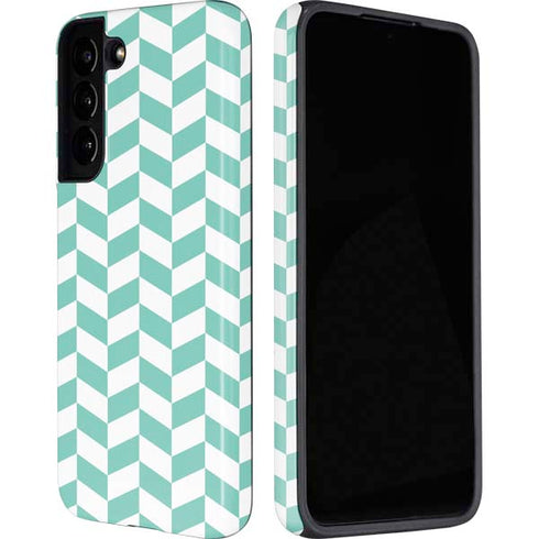 Blue White Chevron Galaxy S22 Pro Case