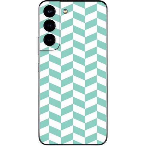 Blue White Chevron Galaxy S22 Skin