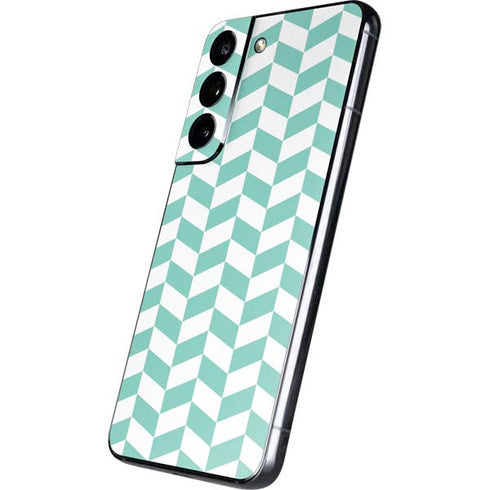 Blue White Chevron Galaxy S22 Skin