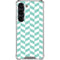 Blue White Chevron Galaxy S23 Clear Case