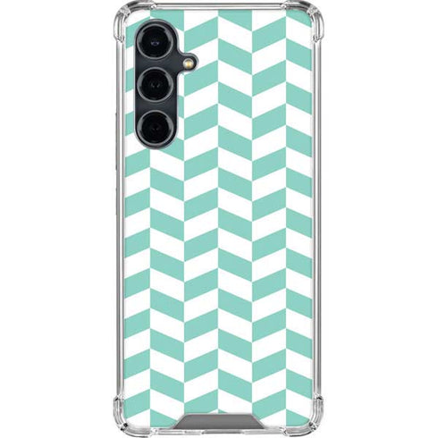 Blue White Chevron Galaxy S23 FE Clear Case