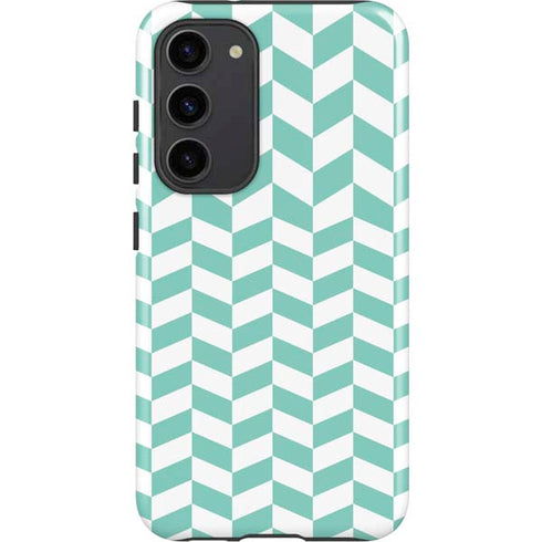 Blue White Chevron Galaxy S23 Plus Pro Case