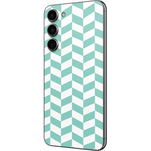 Blue White Chevron Galaxy S23 Plus Skin