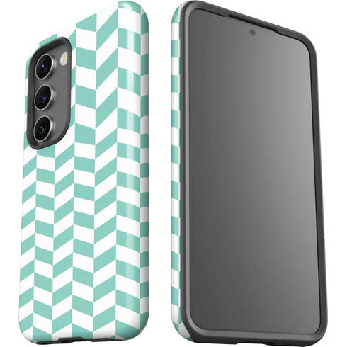 Blue White Chevron Galaxy S23 Pro Case