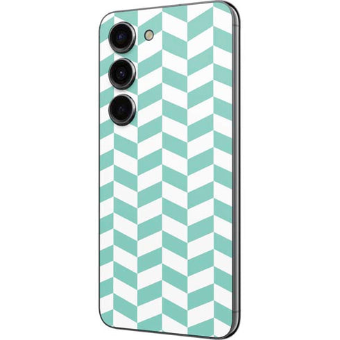 Blue White Chevron Galaxy S23 Skin