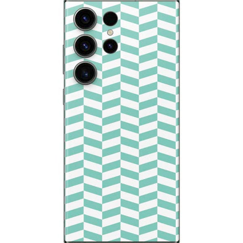Blue White Chevron Galaxy S23 Ultra Skin