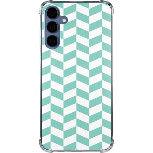 Blue White Chevron Galaxy S24 Clear Case