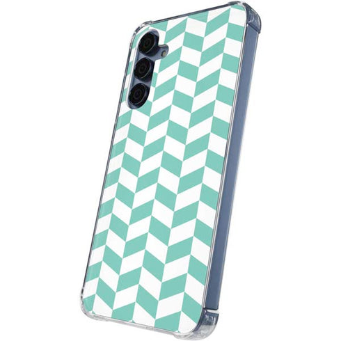 Blue White Chevron Galaxy S24 Clear Case