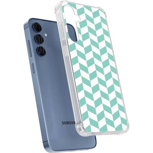 Blue White Chevron Galaxy S24 Clear Case
