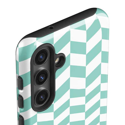 Blue White Chevron Galaxy S24 Impact Case