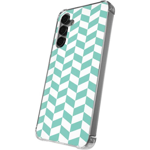 Blue White Chevron Galaxy S24 Plus Clear Case